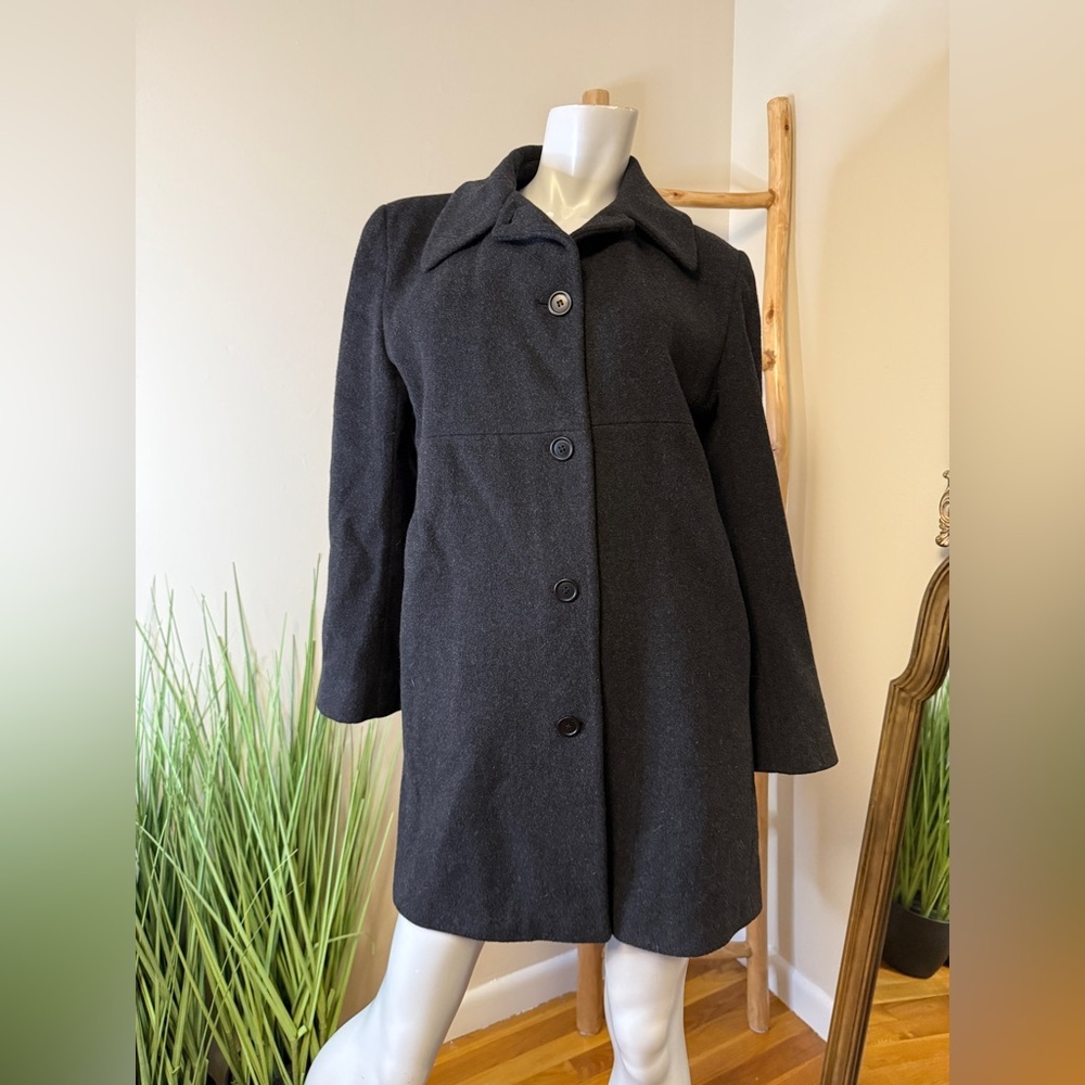 Steve by Searle Coat Cashmere Blend Wool Mid-Length Lined Size 8P VINTAGE